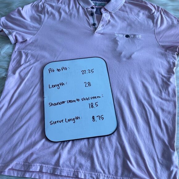 Ted Baker London Tortila Slim Fit Tipped Pocket Polo in Light Pink - Picture 7 of 8